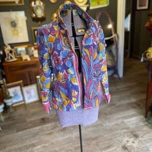 Handmade Kantha Ladies Quilted Jacket Hand Sewn Cotton Size Small